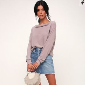 Elm Taupe Cowl Neck Sweater Top